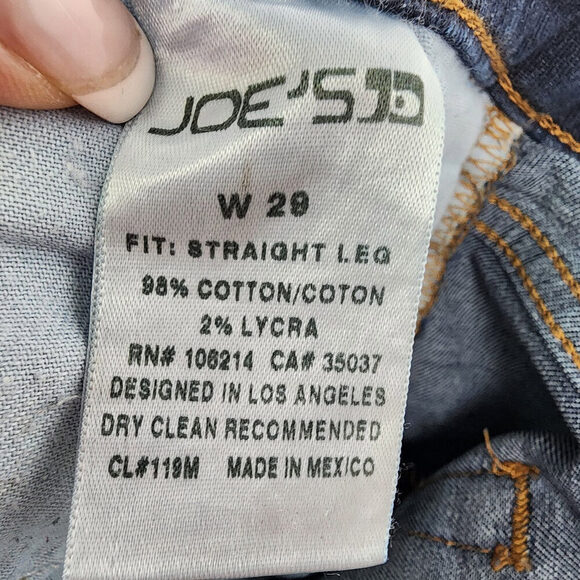 Joe's Dark Denim Straight Leg Jeans Size 29 - Picture 8 of 9